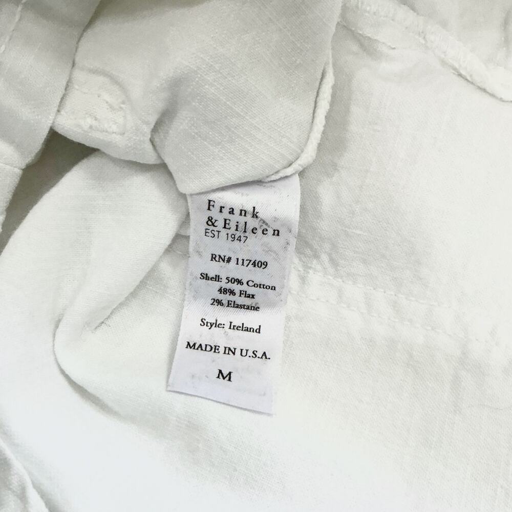 Frank & Eileen Ireland Playsuit Linen Romper Long Sleeve White Size Medium - Picture 8 of 8